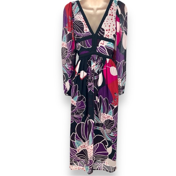 Anthropologie Let Me Be Floral Midi Maxi Dress Size Small - Picture 8 of 12